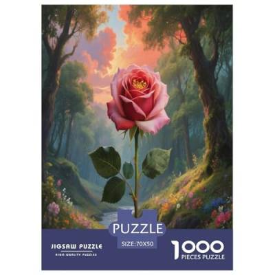 Rose Puzzle 1000-teilige Schwer Puzzle Spielzeug Lernspiel Impossible Herausforderungsspielzeug Für Erwachsene Und Kinder in Bewährter 70x50cm/1000pcs von ChengzeTCo